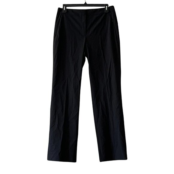 NWT Elie Tahari Stretch Wool Straight Leg Trouser Pants in Black Sz. 14 - Picture 1 of 7